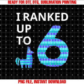 I Ranked Up To 6 Birthday Video Game Llama PiÃata Birthday T-shirt design, Digital Download