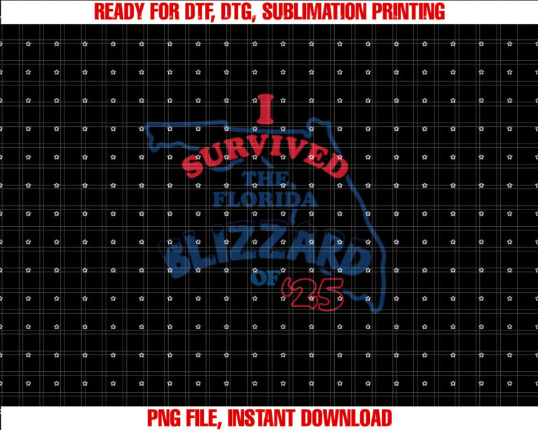 I Survived the Florida Blizzard of 2025 Snow Storm Retro T-shirt design, Digital Download