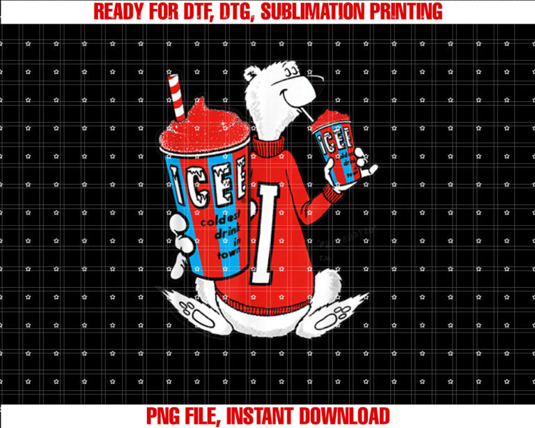 ICEE Bear Classic Coldest Frozen Drink Around T-shirt design, Digital Download