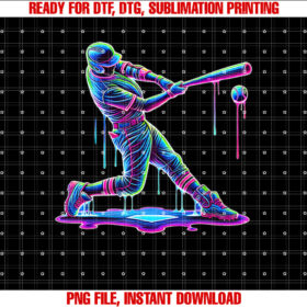 Ice Cream Drip Baseball Bat Baseball Player T-shirt design, Digital Download