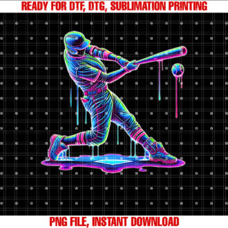 Ice Cream Drip Baseball Bat Baseball Player T-shirt design, Digital Download