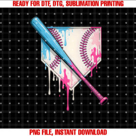 Ice Cream Drip Baseball Bat Home Plate With Sprinkles Drip Premium T-shirt design, Digital Download