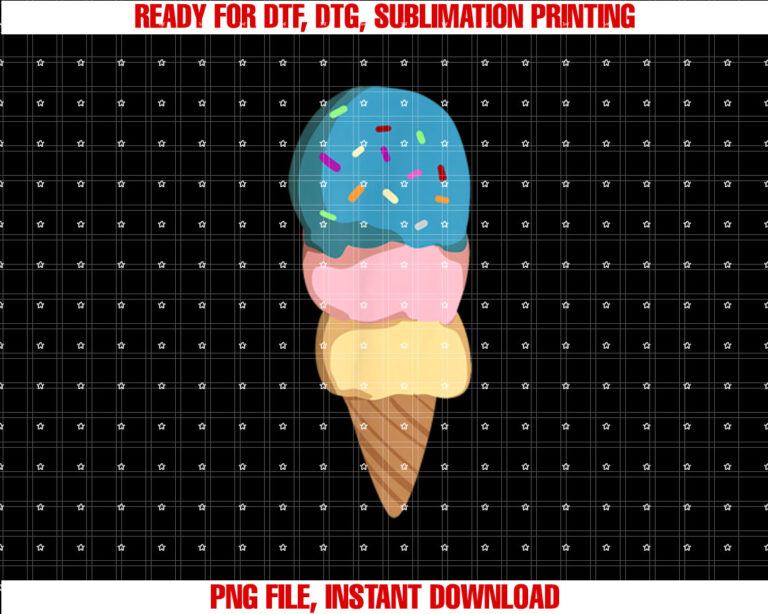 Ice Cream Gift for Girls Women Ice Cream Cone T-shirt design, Digital Download