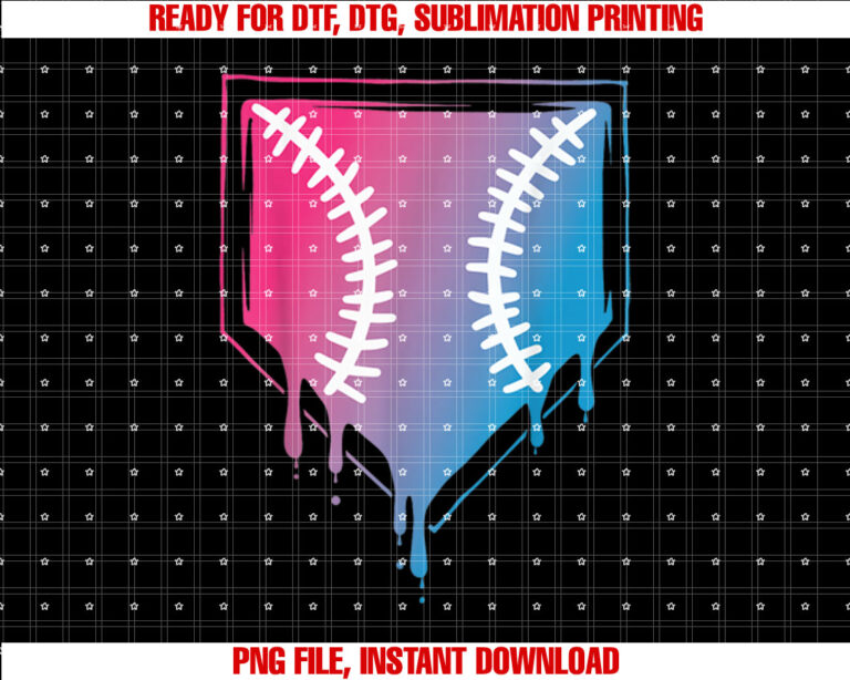 Ice Cream Home Plate Baseball Drip T-shirt design, Digital Download