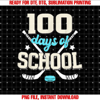 Ice Hockey 100 Days Of School 100th Day Of School Boys Kids T-shirt design, Digital Download
