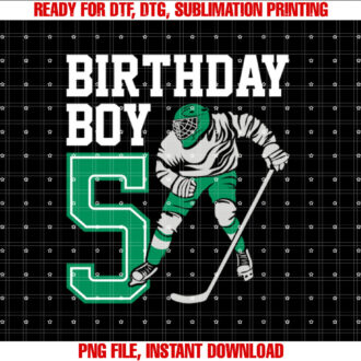 Ice Hockey Lovers Kids 5th Hockey Birthday Boy Player Gifts T-shirt design, Digital Download