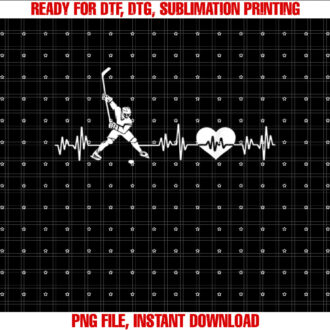 Ice Hockey Player Heartbeat Valentines Day Funny Gift T-shirt design, Digital Download