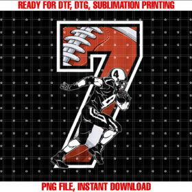 Im 7 Years Old Football Player 7th Birthday Boys Kids T-shirt design, Digital Download