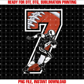 Im 7 Years Old Football Player 7th Birthday Boys Kids T-shirt design, Digital Download