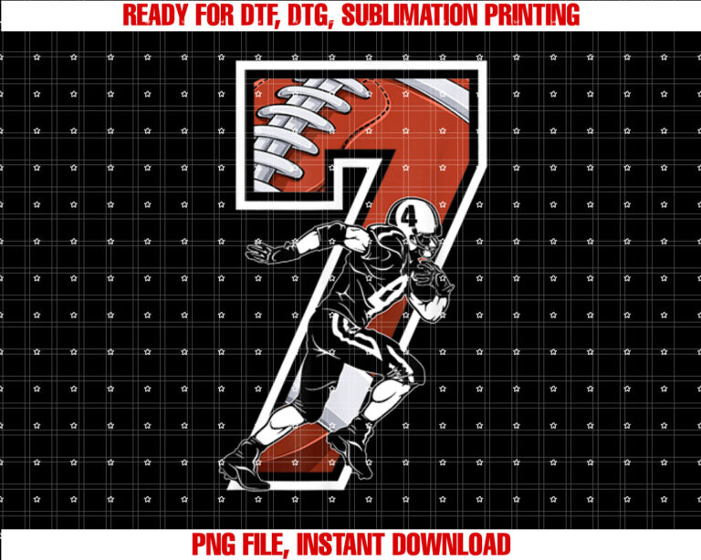 Im 7 Years Old Football Player 7th Birthday Boys Kids T-shirt design, Digital Download