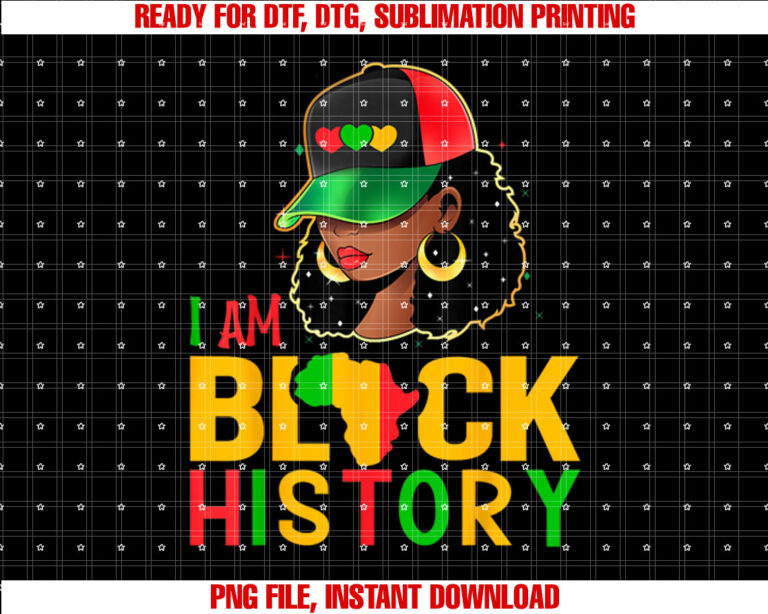 Im Black History Month African American Women girls T-shirt design, Digital Download