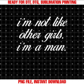 Im Not Like Other Girls Im A Man Saying Funny T-shirt design, Digital Download