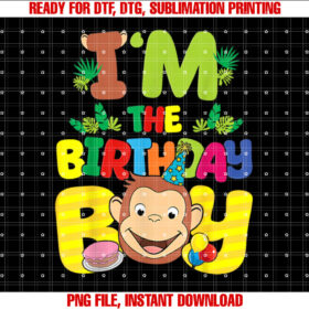 Im the Birthday Boy Monkey Family Matching T-shirt, Sublimation Design, Digital Download