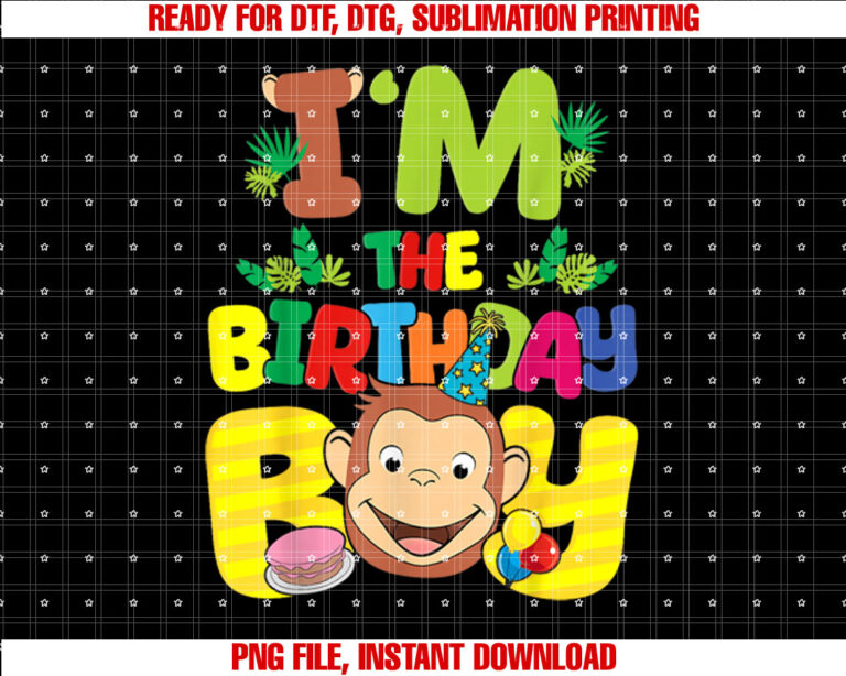 Im the Birthday Boy Monkey Family Matching T-shirt, Sublimation Design, Digital Download