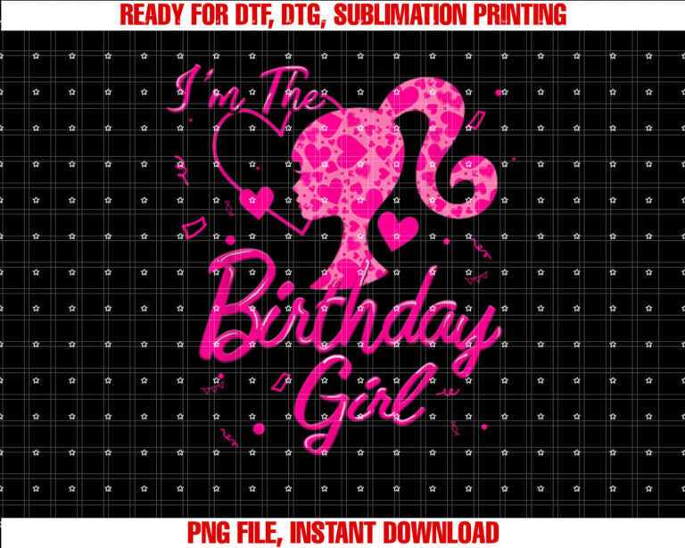 Im the Birthday Girl Doll Family Bday Party Matching T-shirt, Sublimation Design, Digital Download