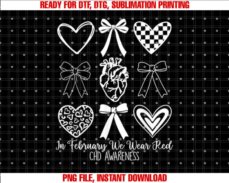 In February We Wear Red Heart Disease Chd Awareness Women T-shirt