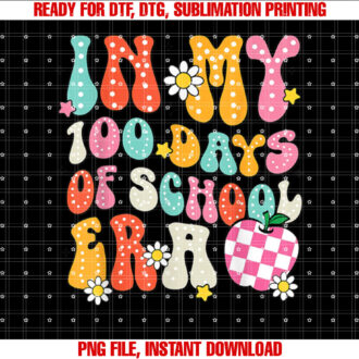 In My 100 Days of School Era Girls Retro 100th Day of School T-shirt