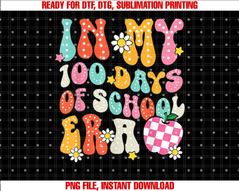 In My 100 Days of School Era Girls Retro 100th Day of School T-shirt