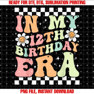 In My 12th Birthday Era Cute Groovy 12th Birthday Party T-shirt