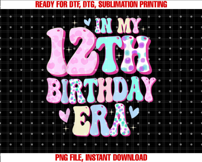 In My 12th Birthday Era Girl Gifts Twelve Bday 12 Year Old T-shirt