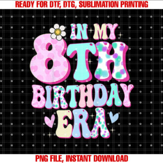 In My 8th Birthday Era Girl Gifts Eight Bday 8 Year Old T-shirt
