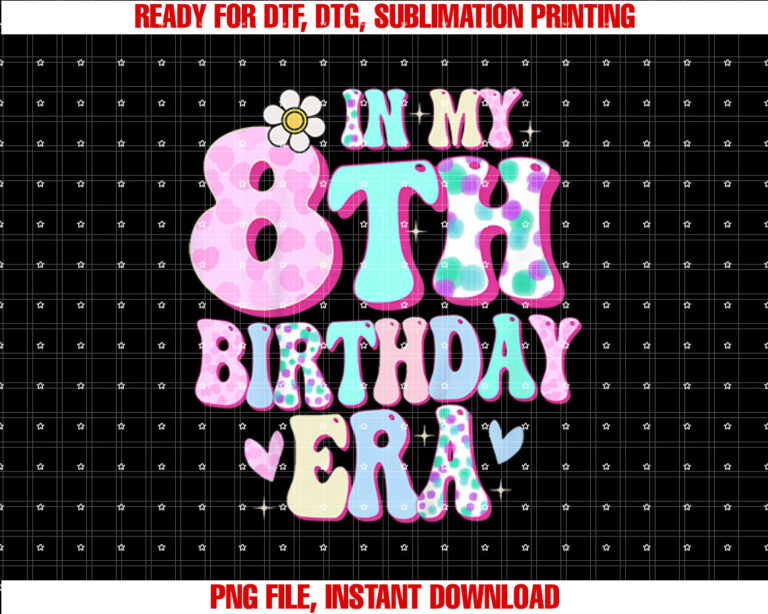 In My 8th Birthday Era Girl Gifts Eight Bday 8 Year Old T-shirt
