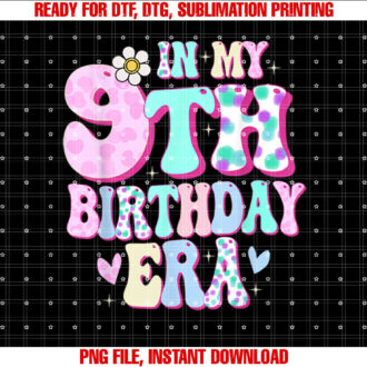 In My 9th Birthday Era Girl Gifts Nine Bday 9 Year Old T-shirt