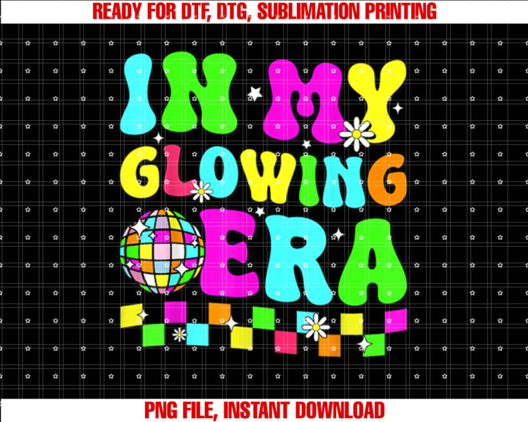 In My Glowing Era Retro Colorful Quote Group Team Tie Dye T-shirt