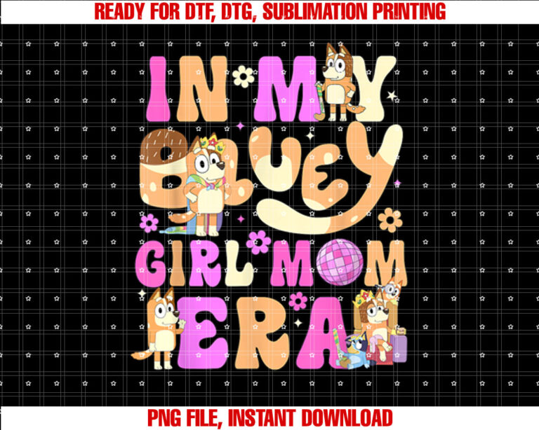 In My Blue Dog Girl Mom Era Front T-shirt