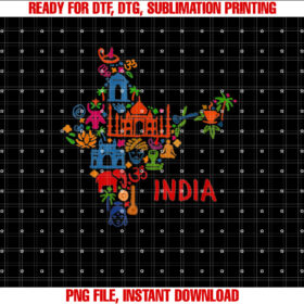 India Elephant Cards Shadow Picture Taj Mahal T-shirt, Sublimation Design, Digital Download