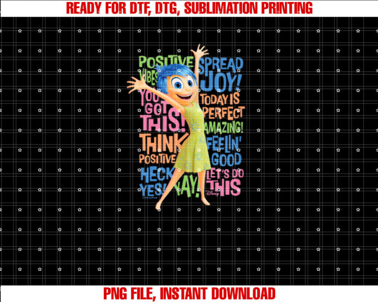 Inside Out 2 Joy Character Positive Words T-shirt