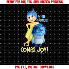 Inside Out With Sadness Comes Joy T-shirt, Sublimation Design, Digital Download