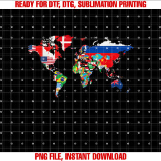 International World Flags and World Map for Children T-shirt