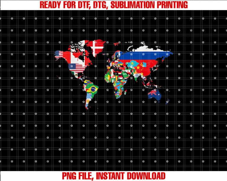International World Flags and World Map for Children T-shirt