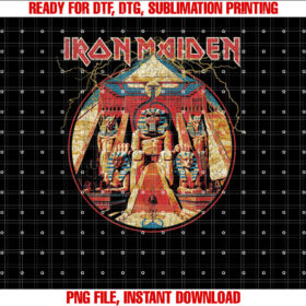 Iron Maiden Powerslave Lightning Circle T-shirt, Sublimation Design, Digital Download