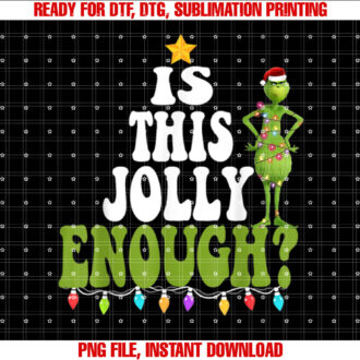Is This Jolly Enough Green Merry Christmas Tree Lights Funny T-shirt