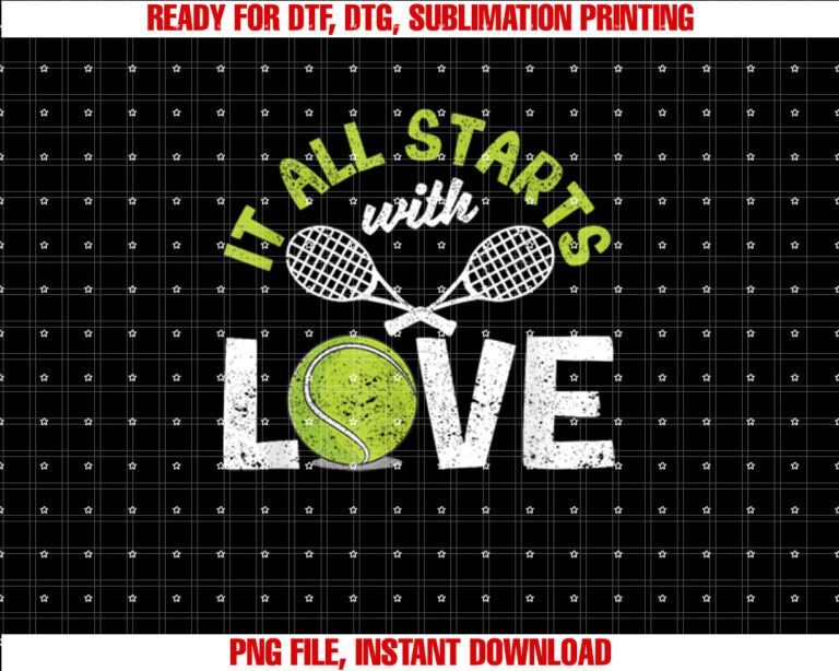 It All Starts With Love Tennis Funny Sports Racket Player T-shirt