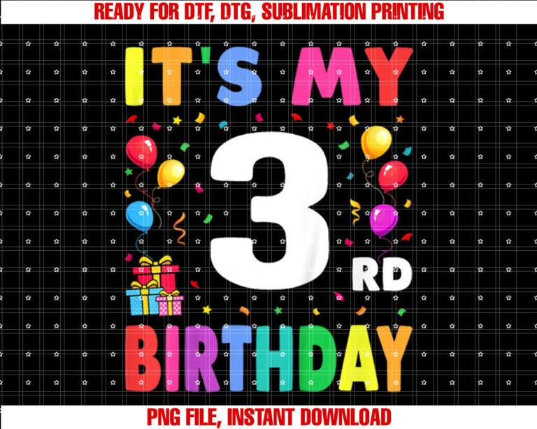 Its My 3rd Birthday 3 Three Happy Birthday Boys or Girls T-shirt