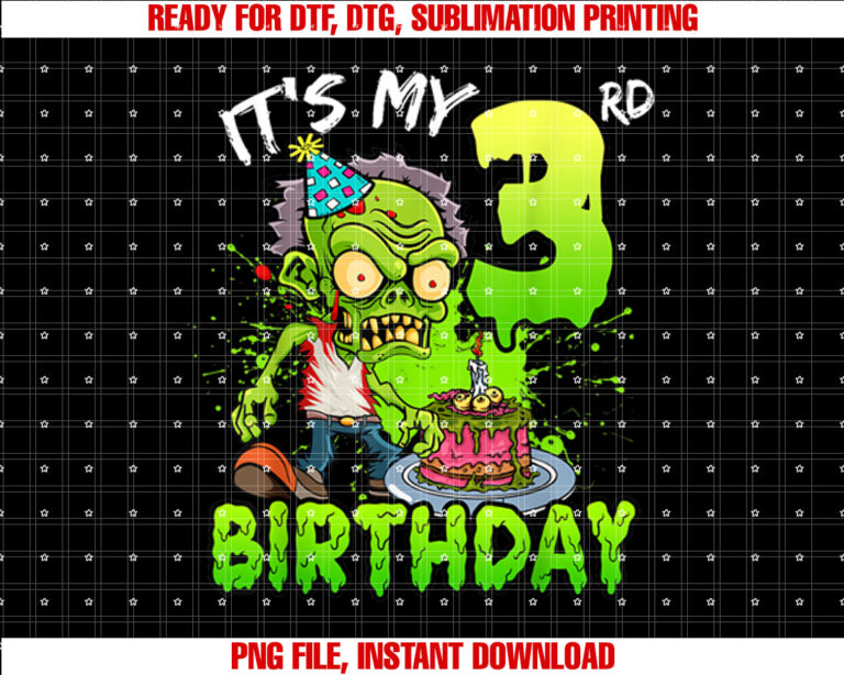 Its My 3rd Birthday Zombie Lover 3 Year Old Boys Girls T-shirt