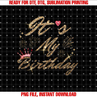 Its My Birthday Cute Red Crystal Heart Birthday Girl Women T-shirt, Sublimation Design, Digital Download