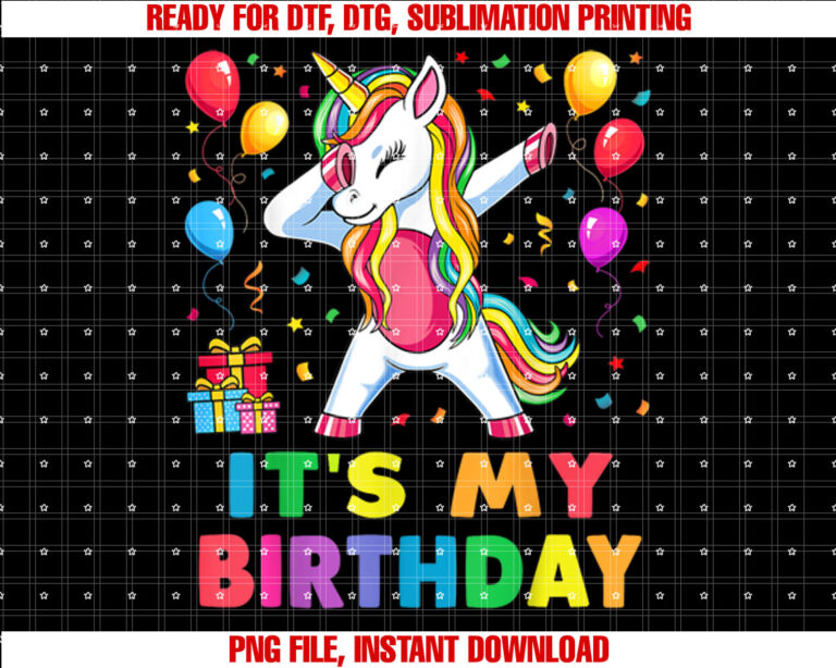 Its My Birthday for Girls Unicorn Dabbing Party Gift T-shirt