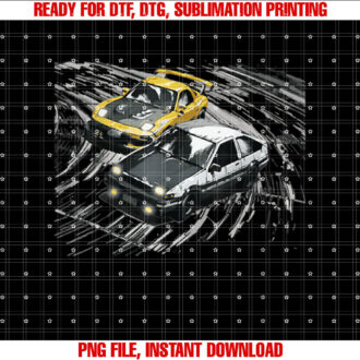 Jdm Car Street Drift Race 86 vs Fd Anime Style T-shirt, Sublimation Design, Digital Download