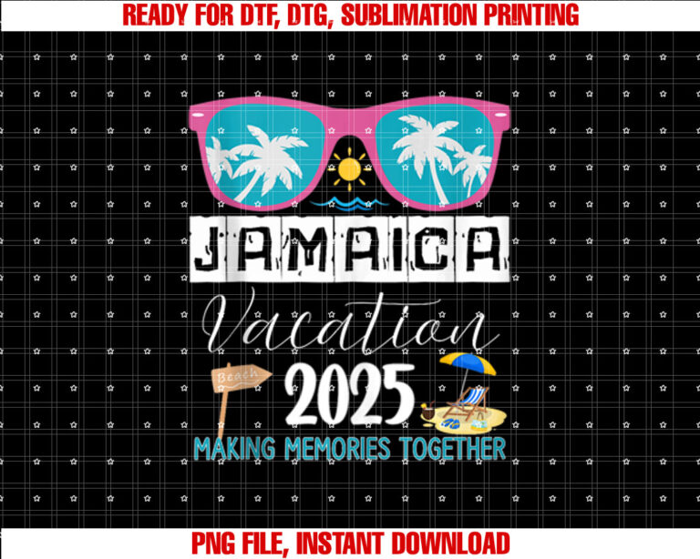 Jamaica Girls Trip 2025 Fun Matching Caribbean Vacation T-shirt, Sublimation Design, Digital Download