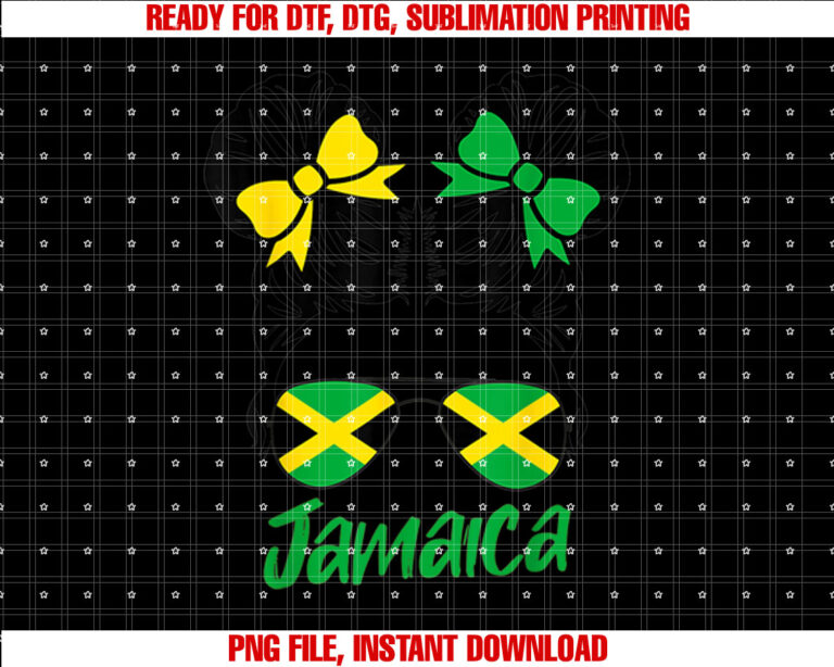 Jamaican Girl Messy Bun Jamaica Summer Vacation Girls Trip T-shirt, Sublimation Design, Digital Download