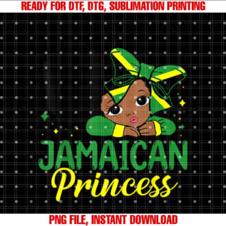 Jamaican Princess Jamaica Girl Melanin Cute Jamaican Flag T-shirt, Sublimation Design, Digital Download