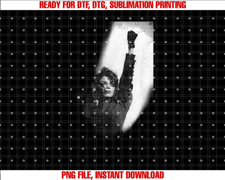 Janet Jackson Performing Live by Stephen Wright T-shirt, Sublimation Design, Digital Download