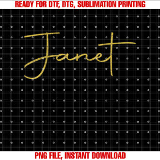 Janet Vintage Retro T-shirt, Sublimation Design, Digital Download
