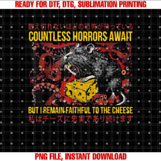 Japanese Horror Rat Retro Countless Horrors Await T-shirt, Sublimation Design, Digital Download