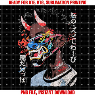 Japanese Streetwear Afro Cyberpunk Y2k Techwear Manga Anime T-shirt, Sublimation Design, Digital Download