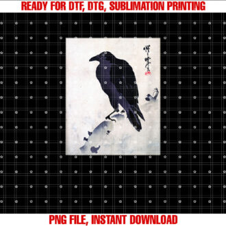 Japanese Art Japanese Kyosai Crow Raven T-shirt, Sublimation Design, Digital Download